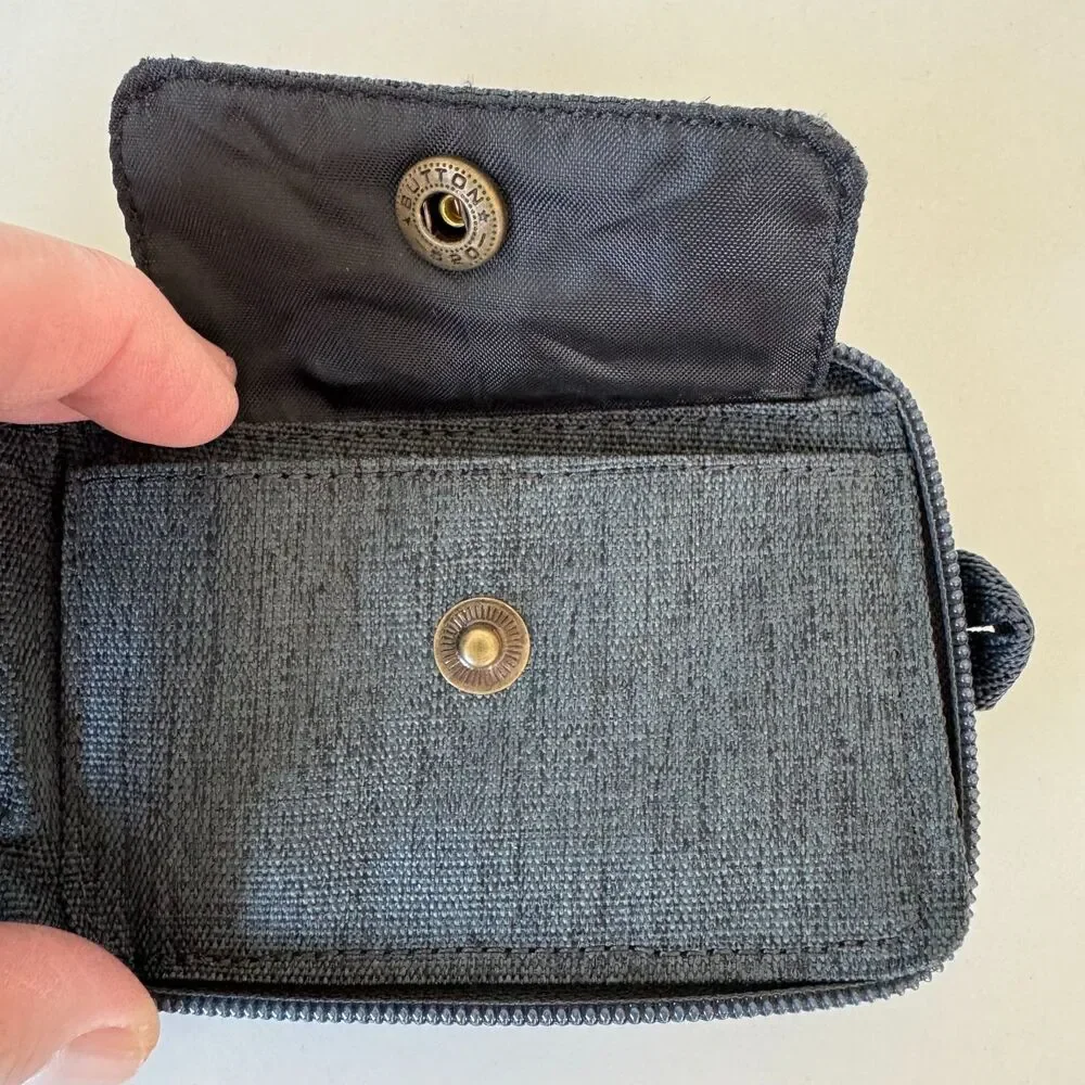 superdry japan outdoor fabric zip wallet in dark grey, os
